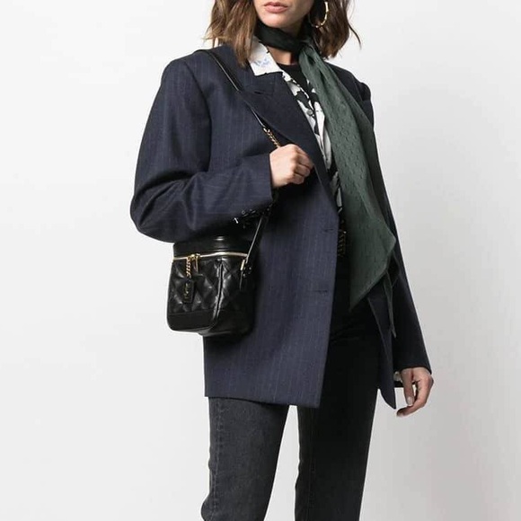 YVES SAINT LAURENT YSL Black Quilted Grain De Poudre Leather 80s Vanity Bag - Picture 10 of 16